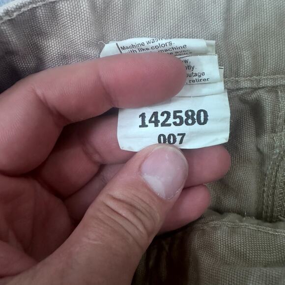 VTG Carhartt Shorts Mens 34 Tan Khaki Work Construction Painters Carpenters - Picture 5 of 12